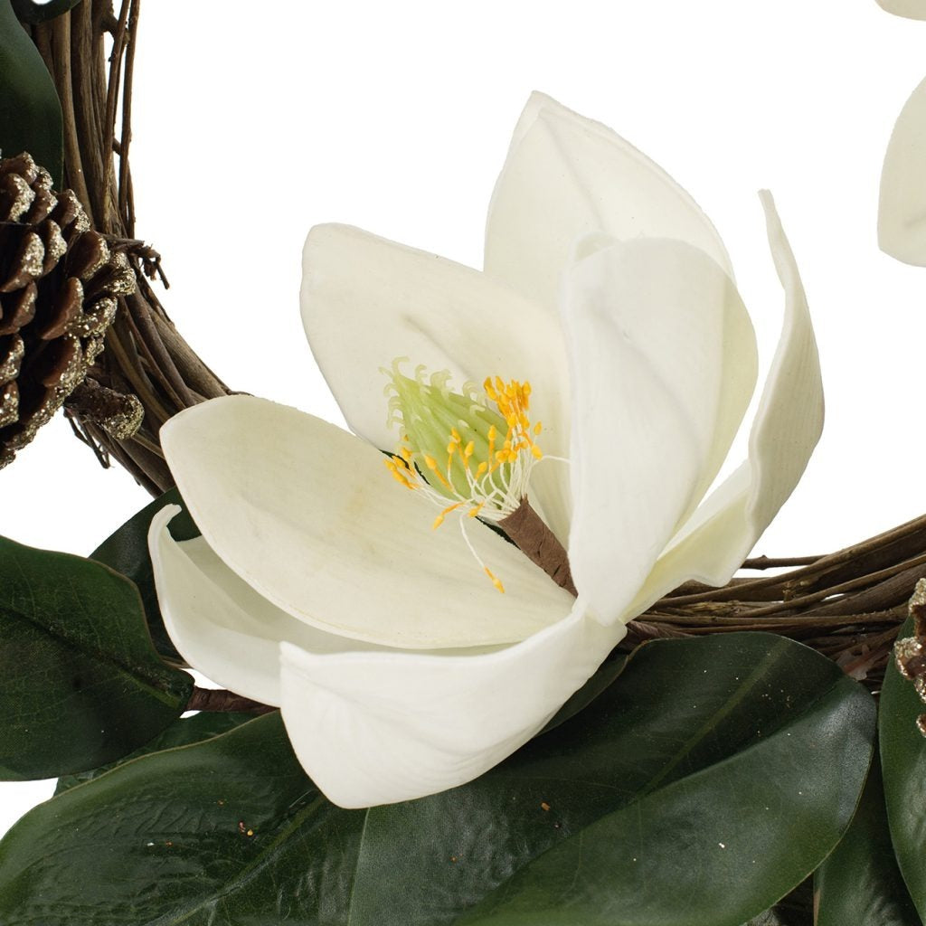 22' Creamy White Magnolia Wreath